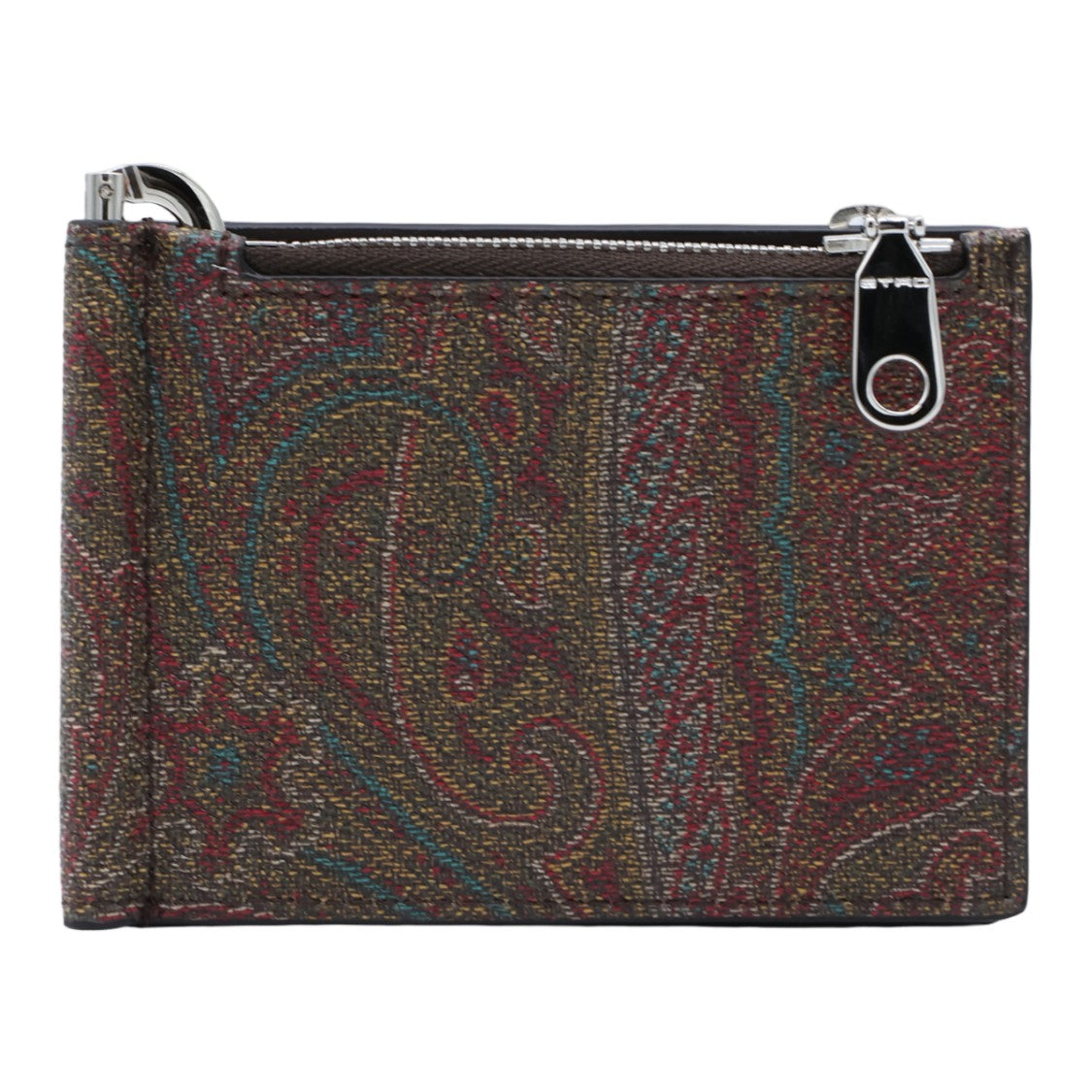 Etro Textured Paisley Patterned Wallet With Zippered Compartment