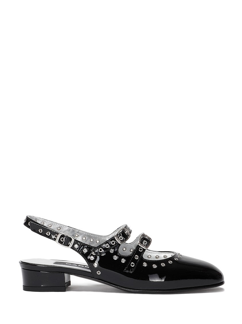 Carel Paris Shiny Leather Slingback With Studs