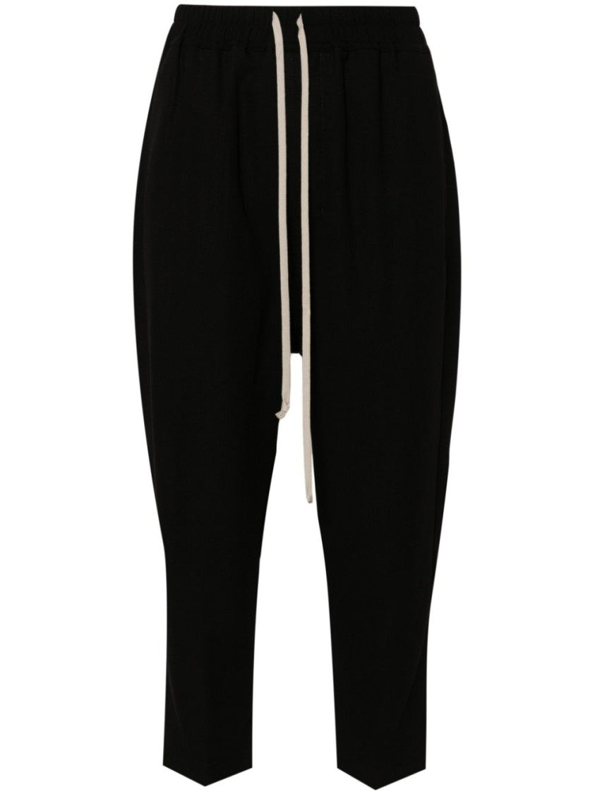Rick Owens Relaxed Fit Drawstring Cropped Trousers