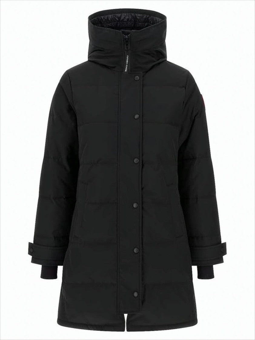 Canada Goose Classic Black Padded Coat With Quilted Texture And Logo Patch
