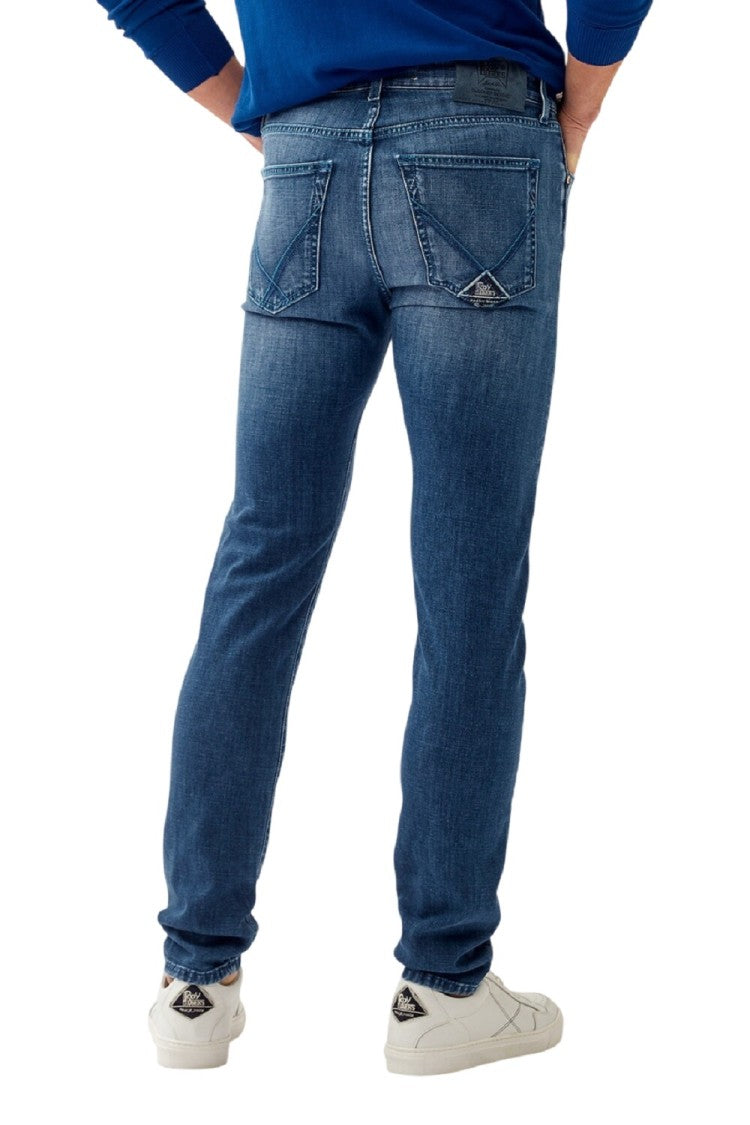 Roy Rogers Slim Fit Stretch Denim Jeans With Contrasting Stitching