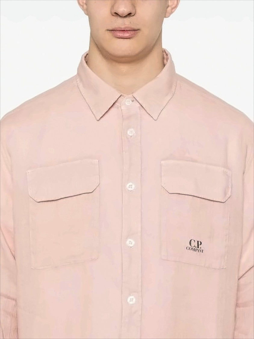 C.P. Company Long-Sleeve Linen Shirt With Classic Collar