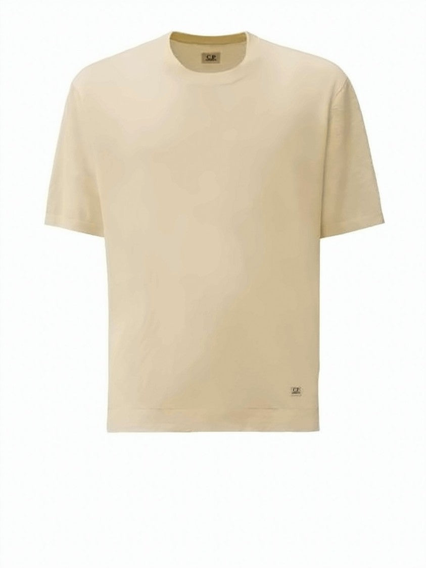 C.P. Company Short-Sleeved Gauze Linen Top With Subtle Logo Detail