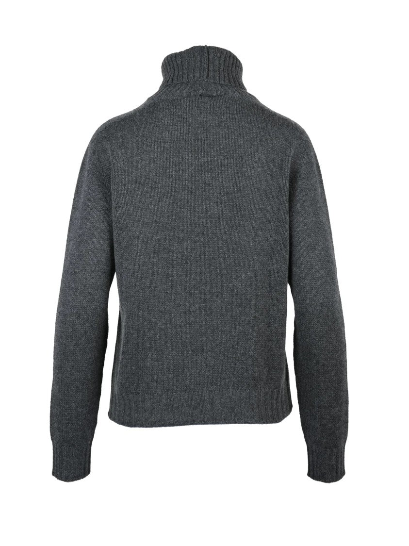 Fabiana Filippi High-Neck Cashmere Sweater With Ribbed Texture