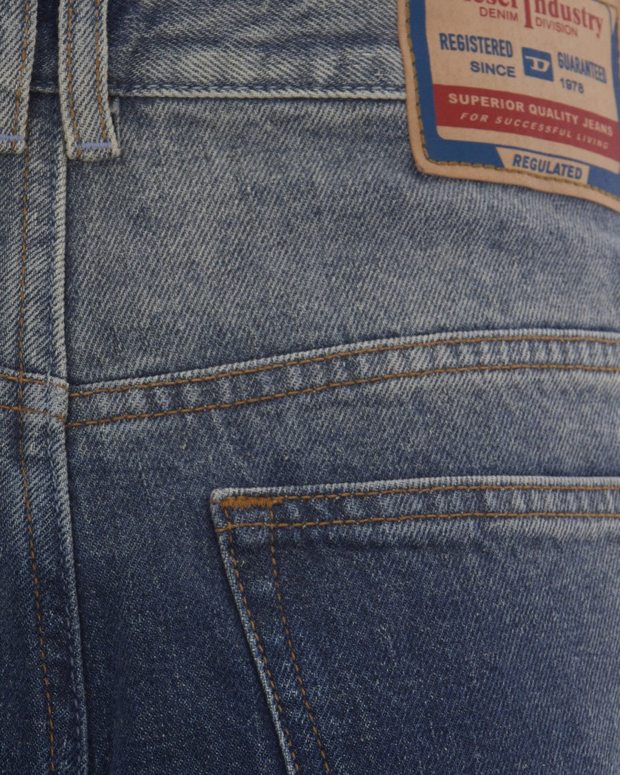 Diesel Wide-Leg High-Waisted Jeans With V-Shaped Waistband