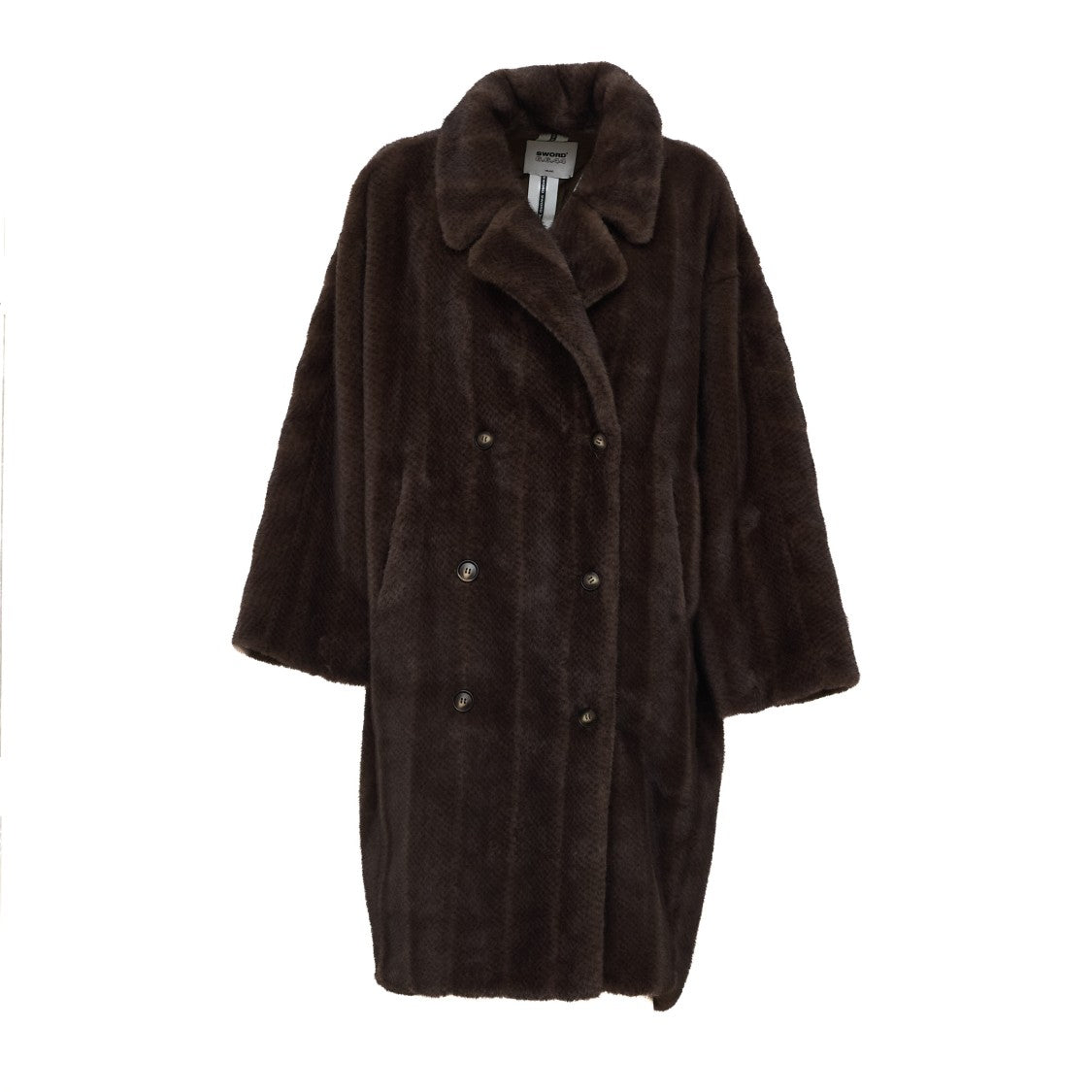 Sword Long Double-Breasted Fake Fur Coat