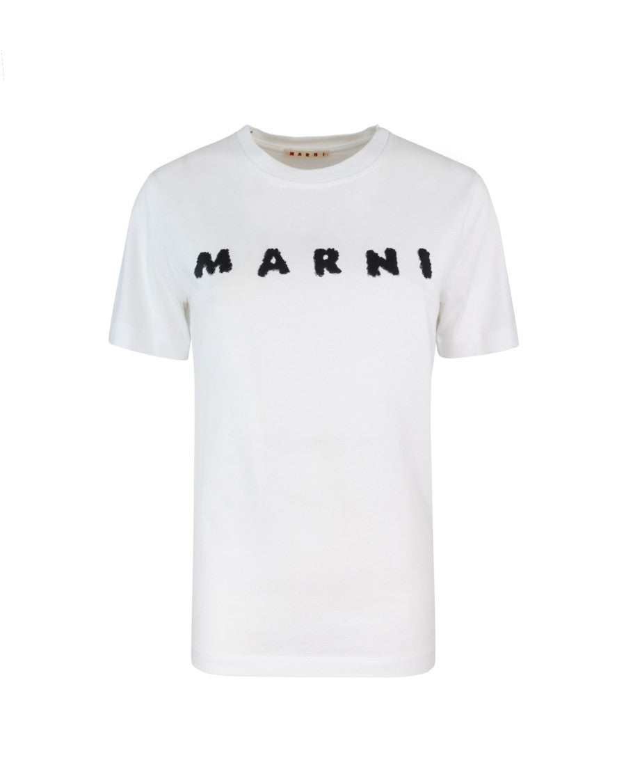 Marni White Logo Print T-Shirt