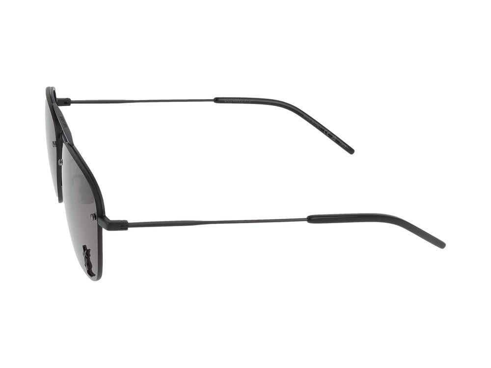 Saint Laurent Black Square-Shaped Metal Sunglasses