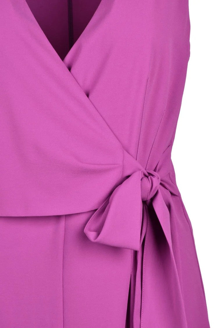 Patrizia Pepe Sleeveless Purple Midi Dress With V-Neck