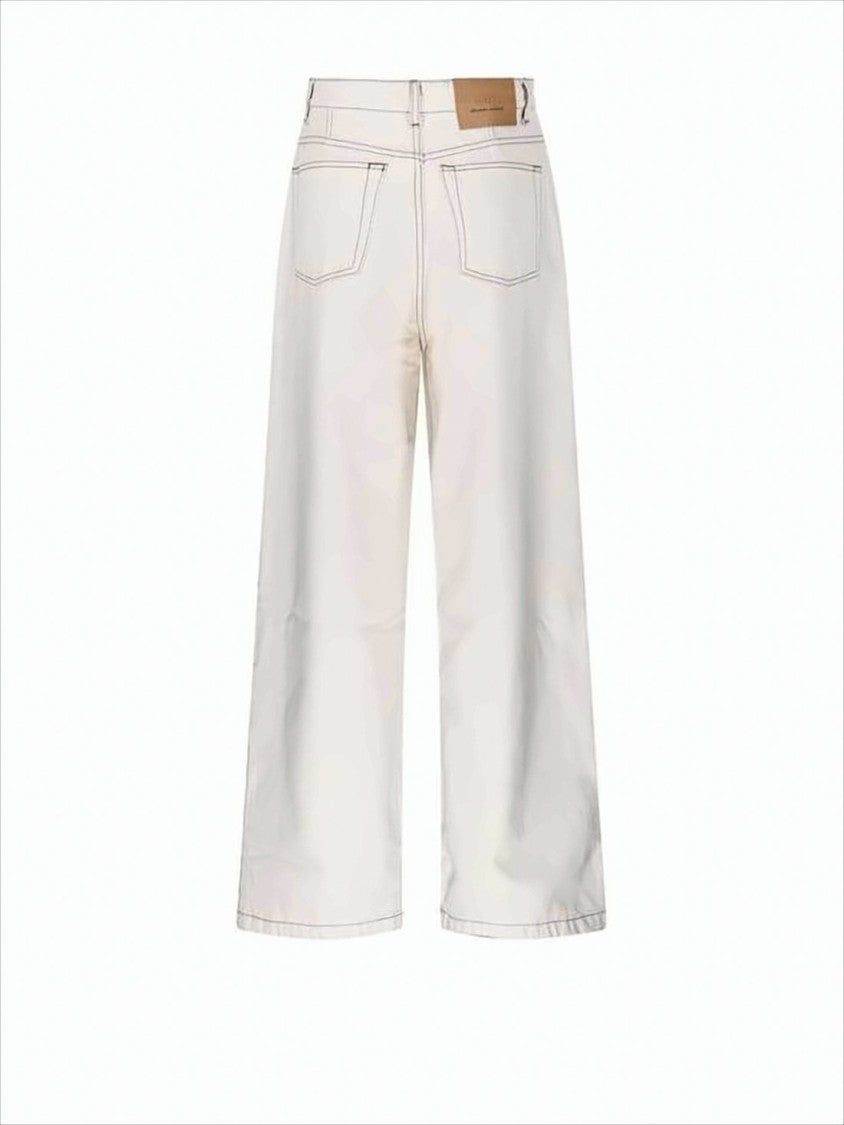Ami Paris High-Waisted Straight-Leg Pants With Belt Loops