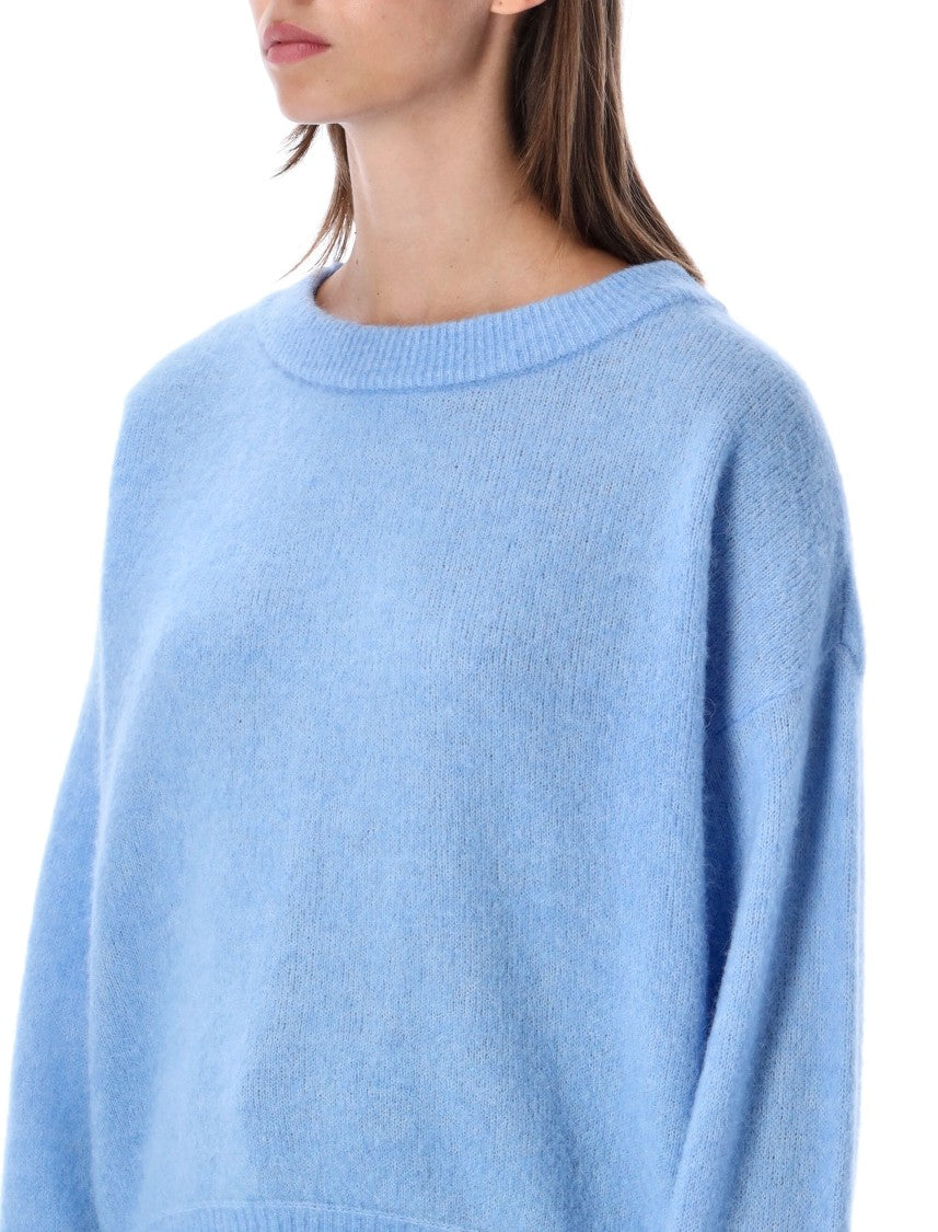 American Vintage Wide-Fit Alpaca Wool Knit Sweater With Boat Neckline