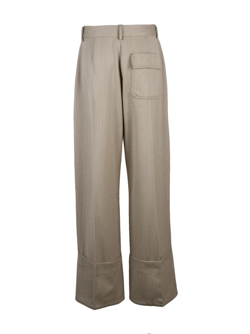 Victoria Beckham Victoria Beckham Wide Leg Trousers - Beige