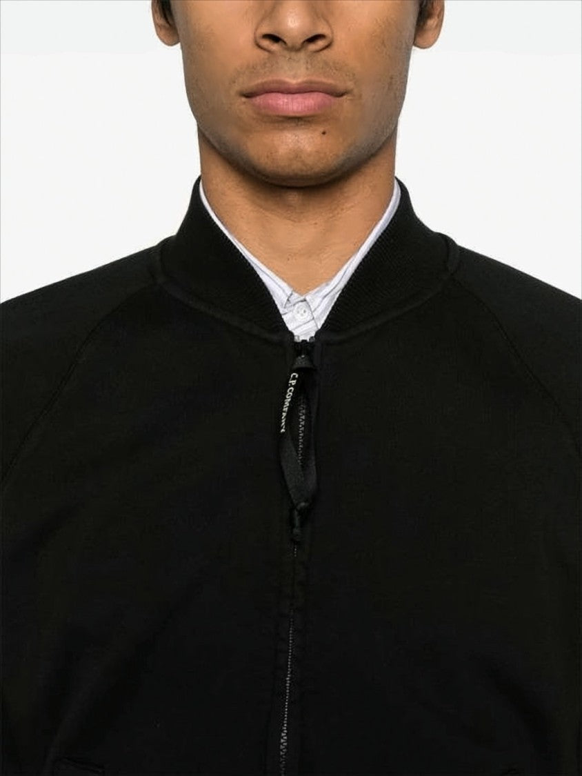 C.P. Company Structured Black Jacket With Ribbed Cuffs