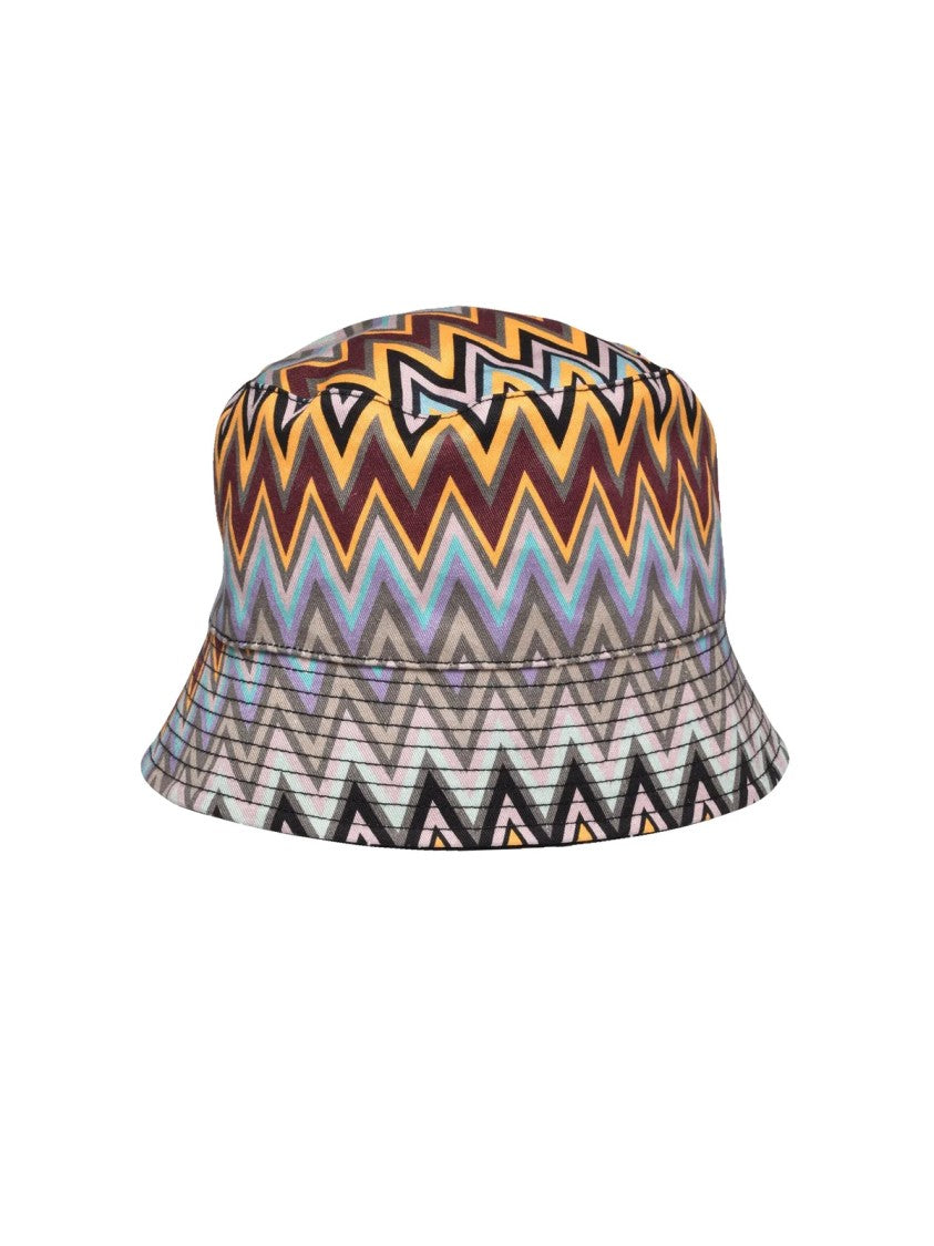 Missoni Multicolor Vibrant Zigzag Pattern Cotton Bucket Hat