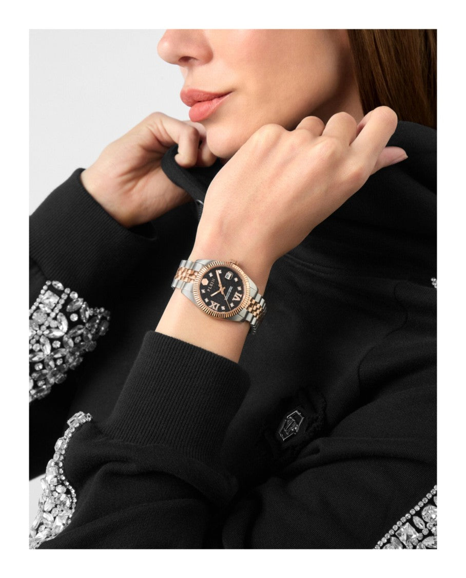 Philipp Plein Date Superlative Crystal Watch With Two-Tone Case