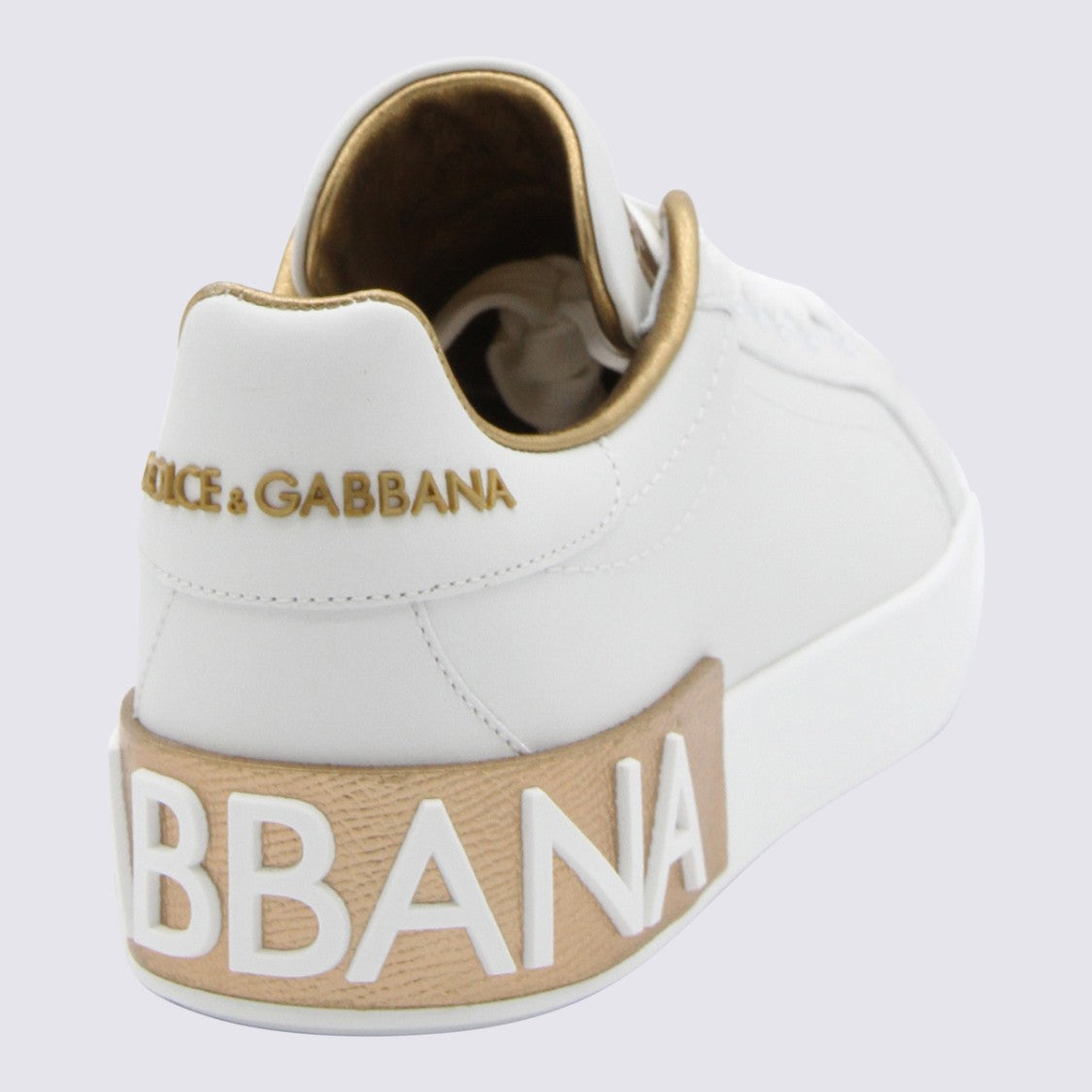 Dolce & Gabbana White Leather Portofino Sneakers