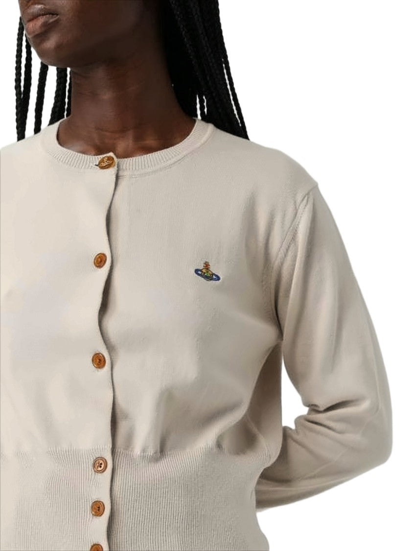 Vivienne Westwood Cropped Knit Cardigan With Fitted Waistband