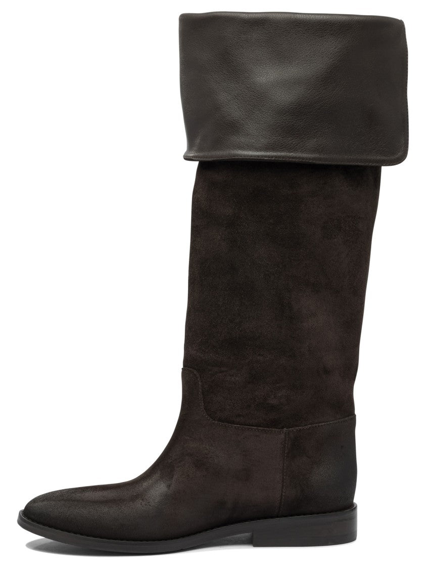 Strategia Sophisticated Brown Ankle Boots With Textured Leather