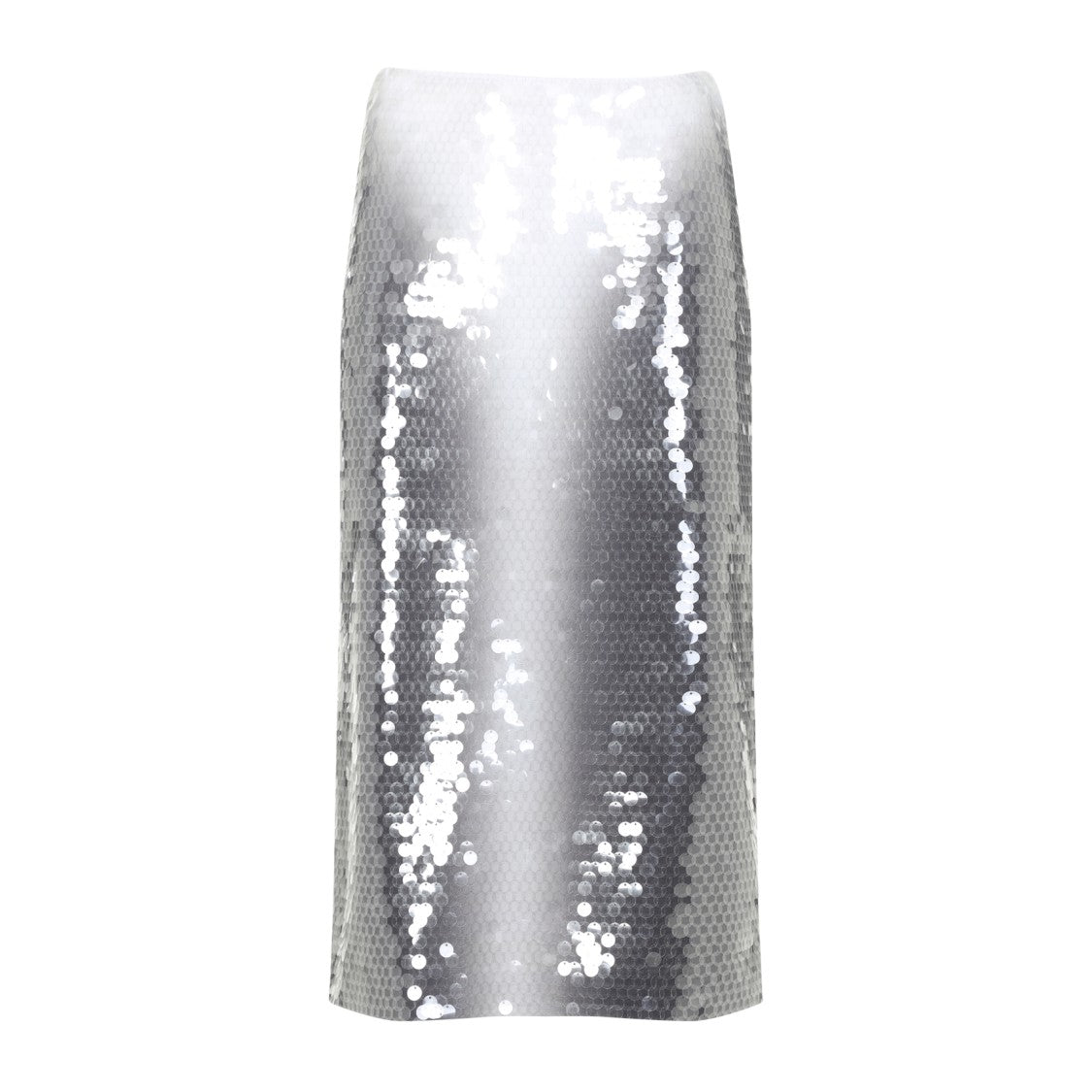 Sportmax Form-Fitting Grey Midi Skirt With Shimmering Sequins