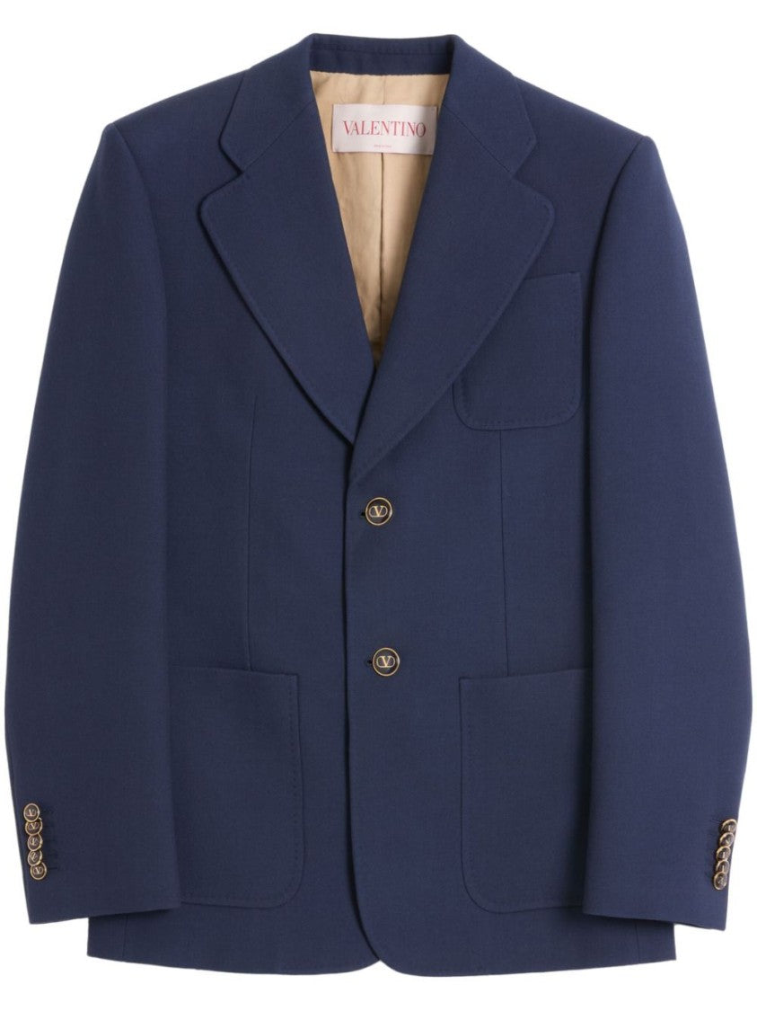 Valentino Tailored Wool Blazer With Notched Lapel