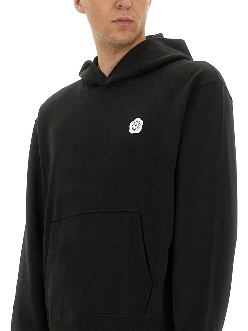 Kenzo Classic Black Hoodie With Front Kangaroo Pocket