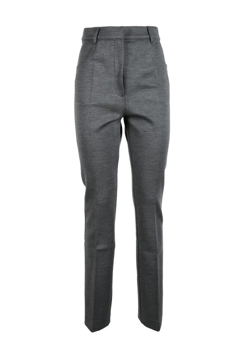 Sportmax Tailored Grey Trousers With Concealed Fastening