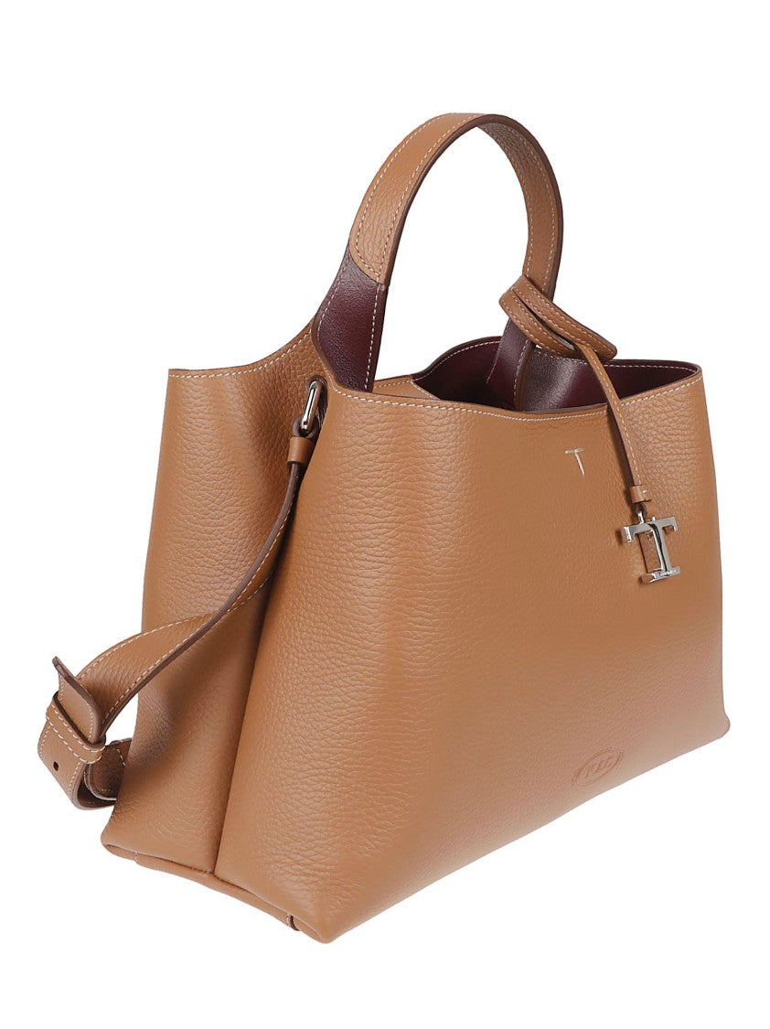 Tod's Structured Calfskin Bag With Embossed Logo