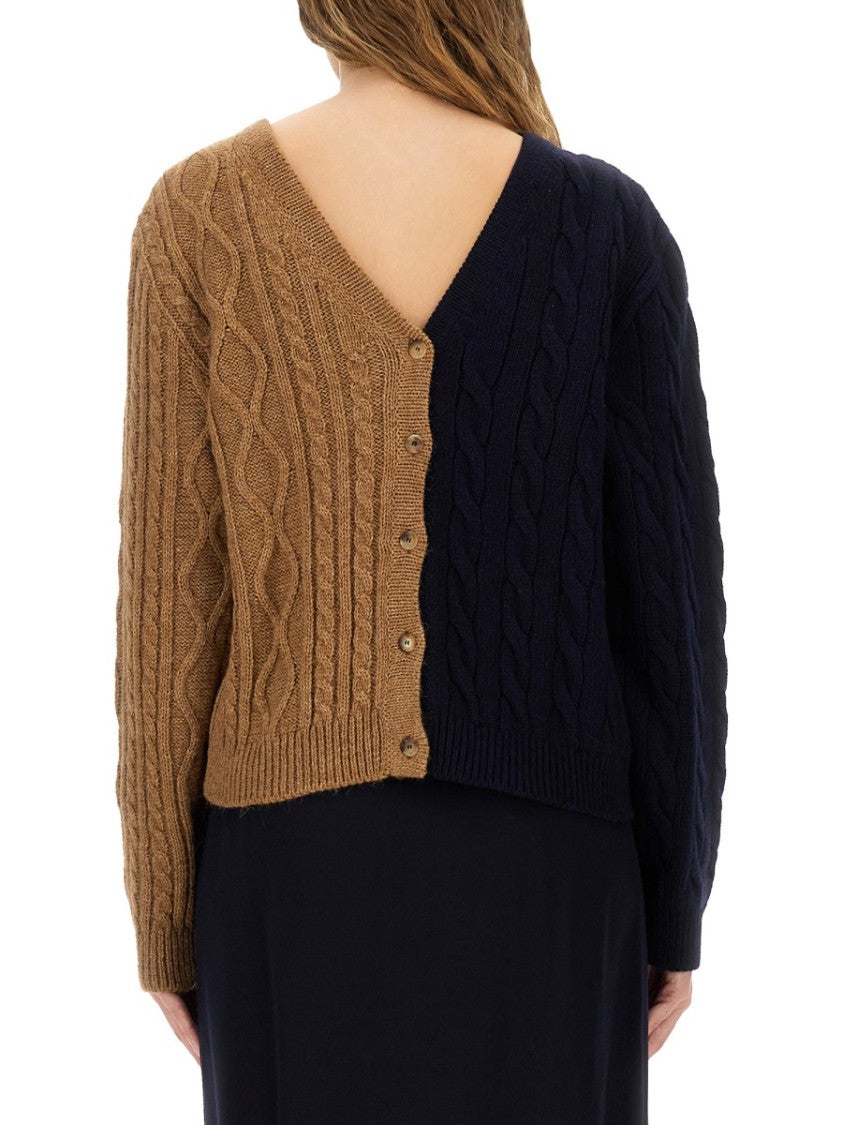 Moschino Two-Tone Alpaca Blend Cardigan