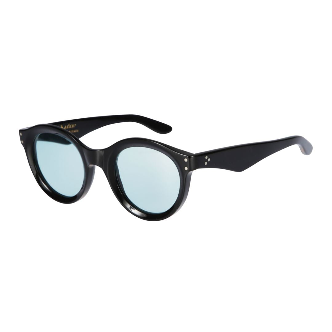 Kador Thick Glossy Black Sunglasses With Rounded Lenses