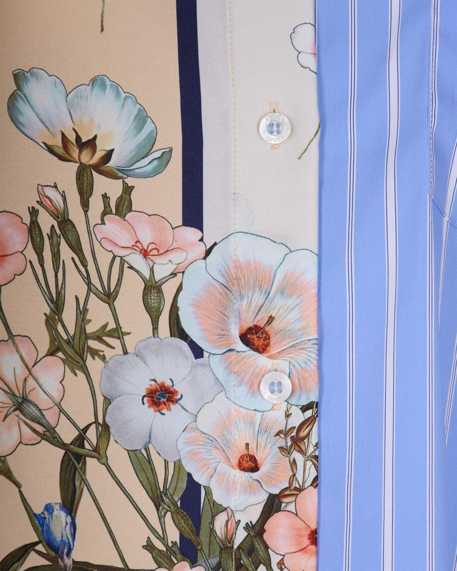 Liu Jo Striped Shirt With Floral Insert