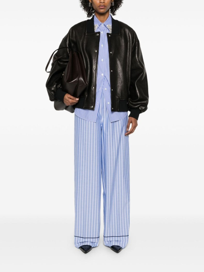 Prada Classic Striped Trousers With Relaxed Fit
