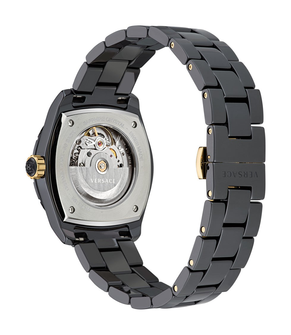 Versace Dv One Automatic Watch With Black Ceramic Case And Bracelet