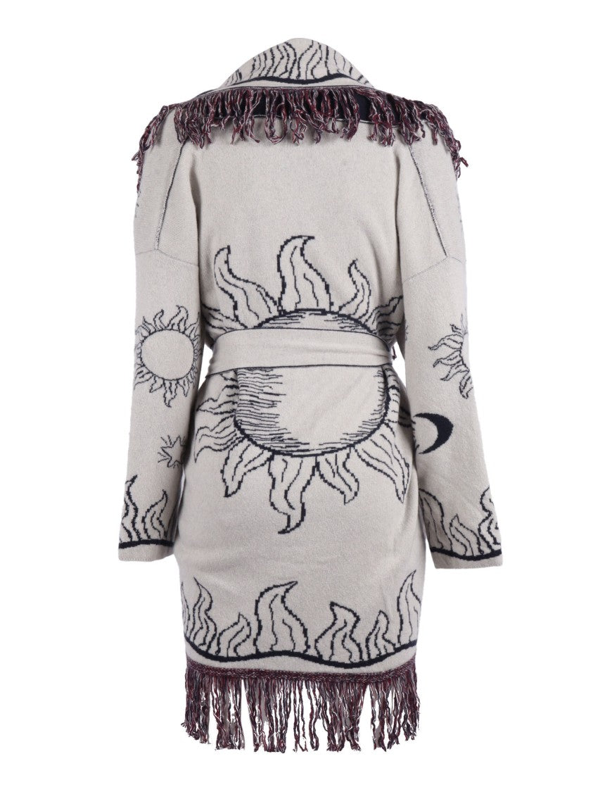 Shirt A Porter Celestial Jacquard Maxi Cardigan With Belted Waist