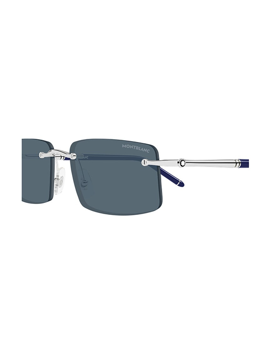Montblanc Mb0443s Rimless Rectangular Silver Sunglasses