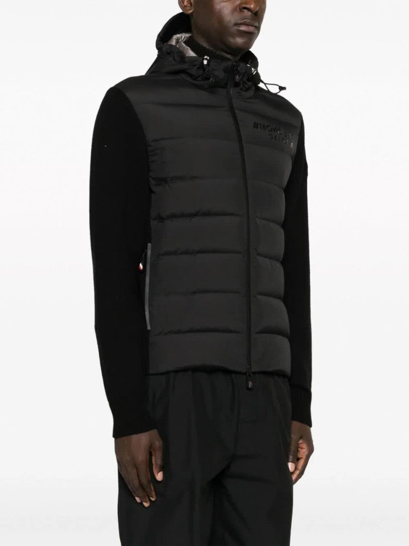 Moncler Grenoble Hybrid Padded Front Cardigan With Knit Sleeves