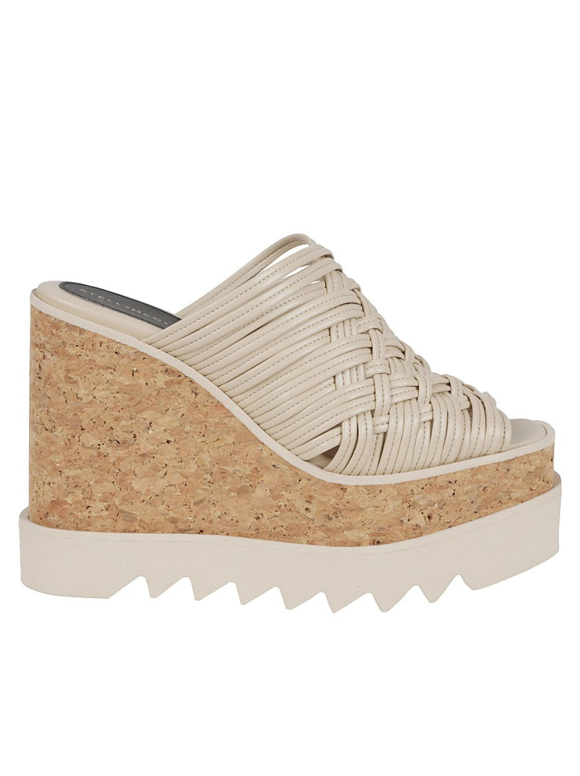 Stella Mccartney Woven Peep-Toe Wedge Sandals