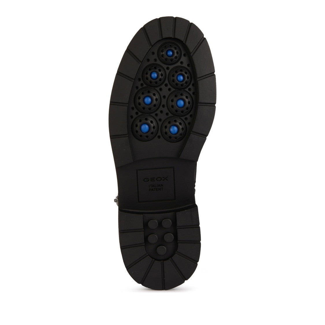Geox Black Spherica Ec7 Lace-Up Rugged Sole Leather Ankle Boots