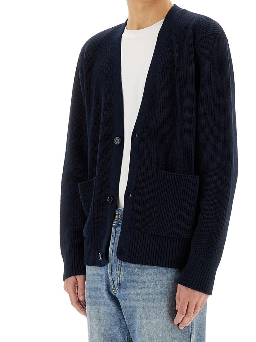 Lardini Black Organic Cotton Cardigan