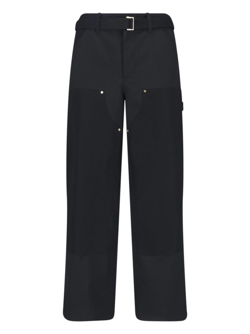 Sacai Double Knee Pants Sacai X Carhartt Wip With Belted Mid-Rise