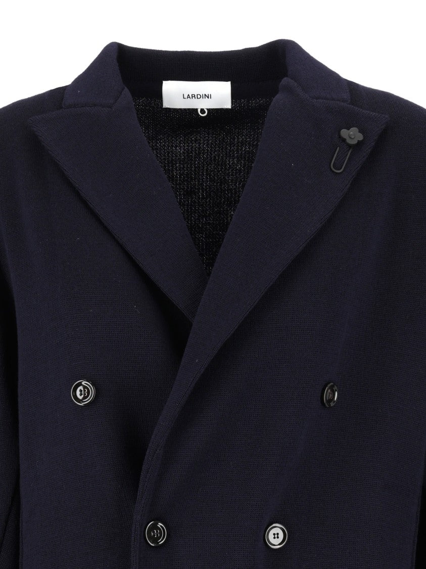 Lardini Double-Breasted Knit Jacket