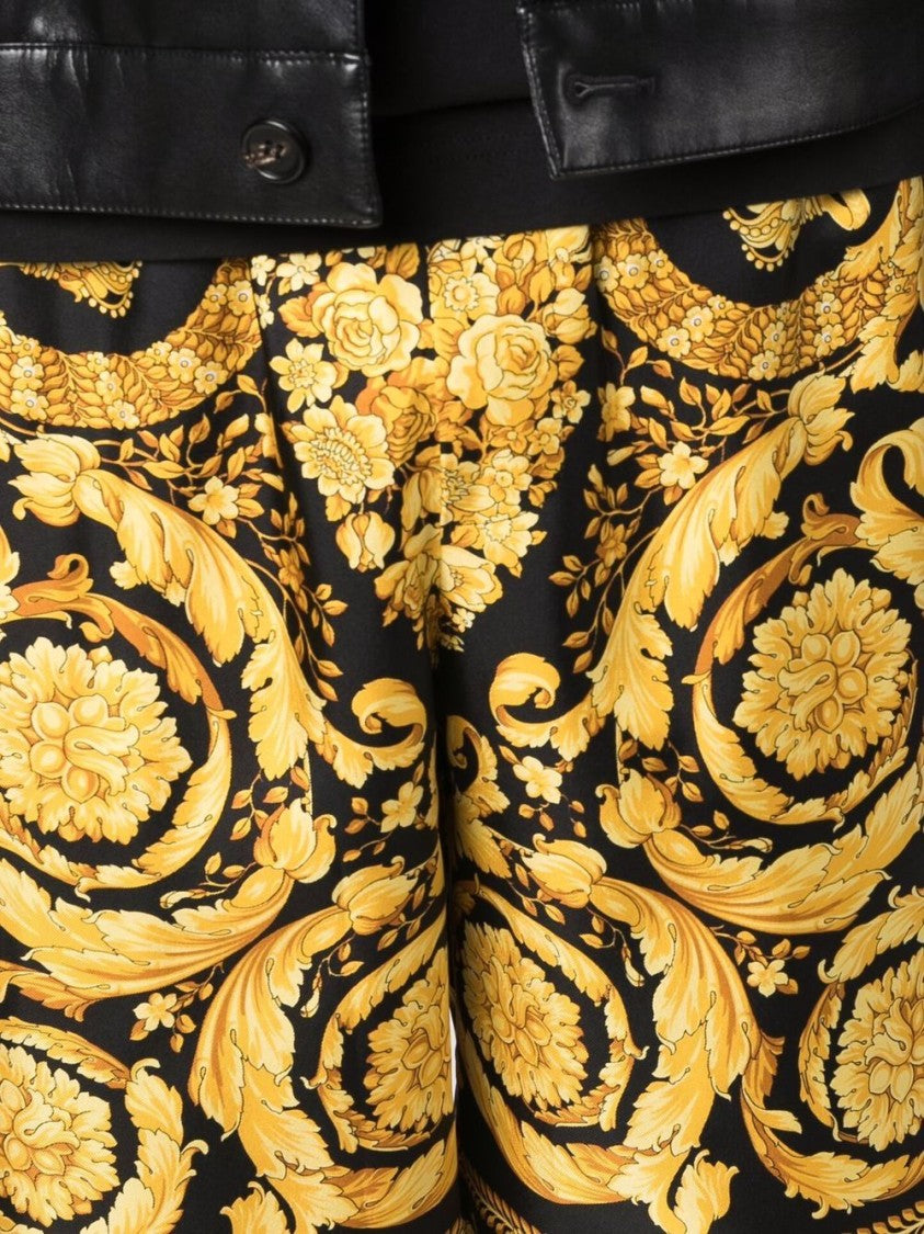 Versace Barocco-Print Silk Shorts With Elasticated Waistband