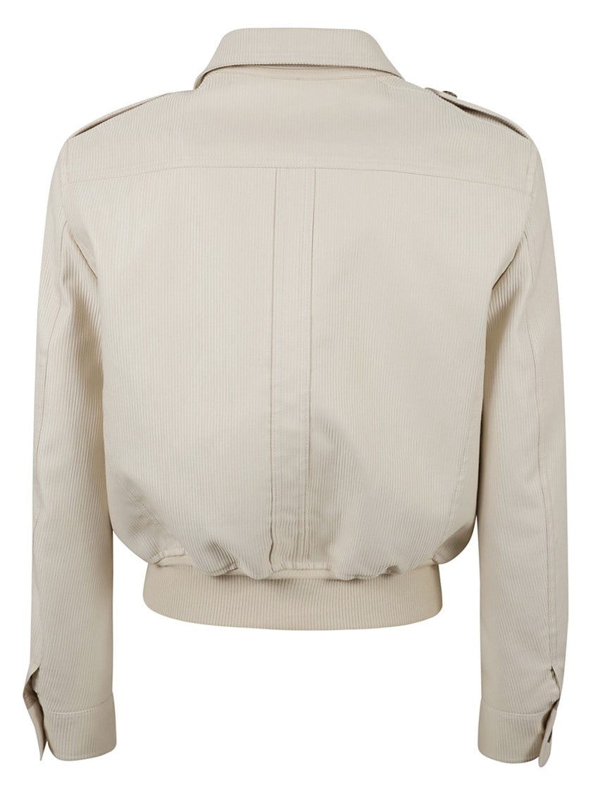 Tom Ford Structured Zip-Front Coat With Ribbed Texture
