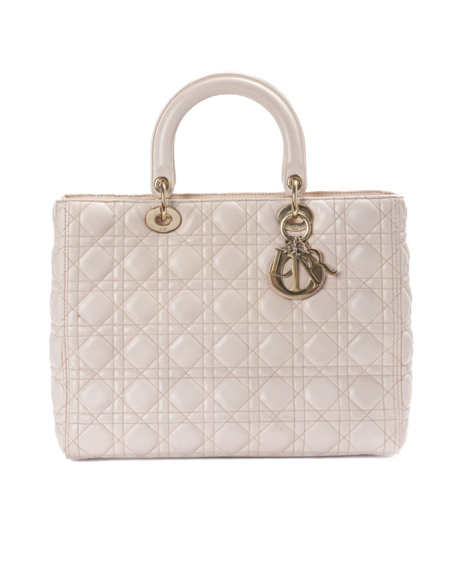 Dior Lady's Large Vintage Cannage Bag In Pink