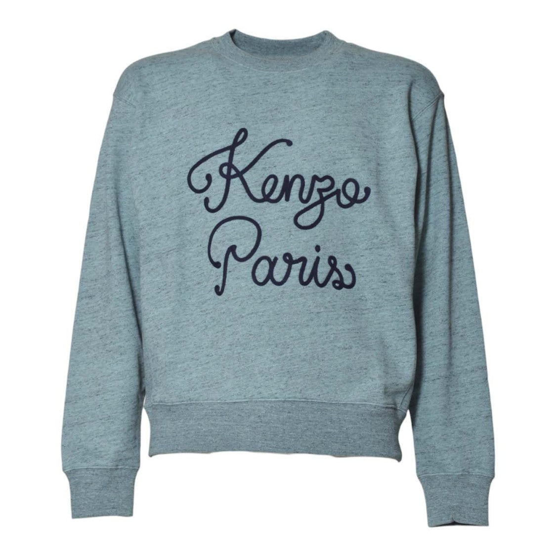 Kenzo Casual Crewneck Sweater In Soft Turquoise With Script Design