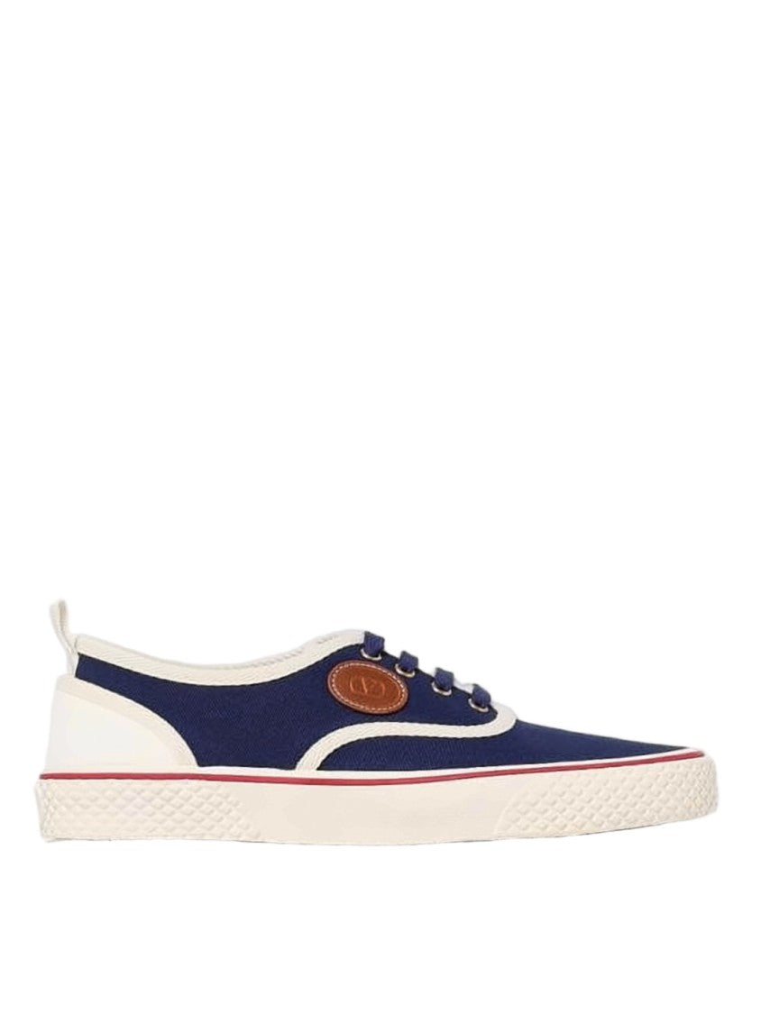 Valentino Garavani Navy Cotton Low-Top Sneakers