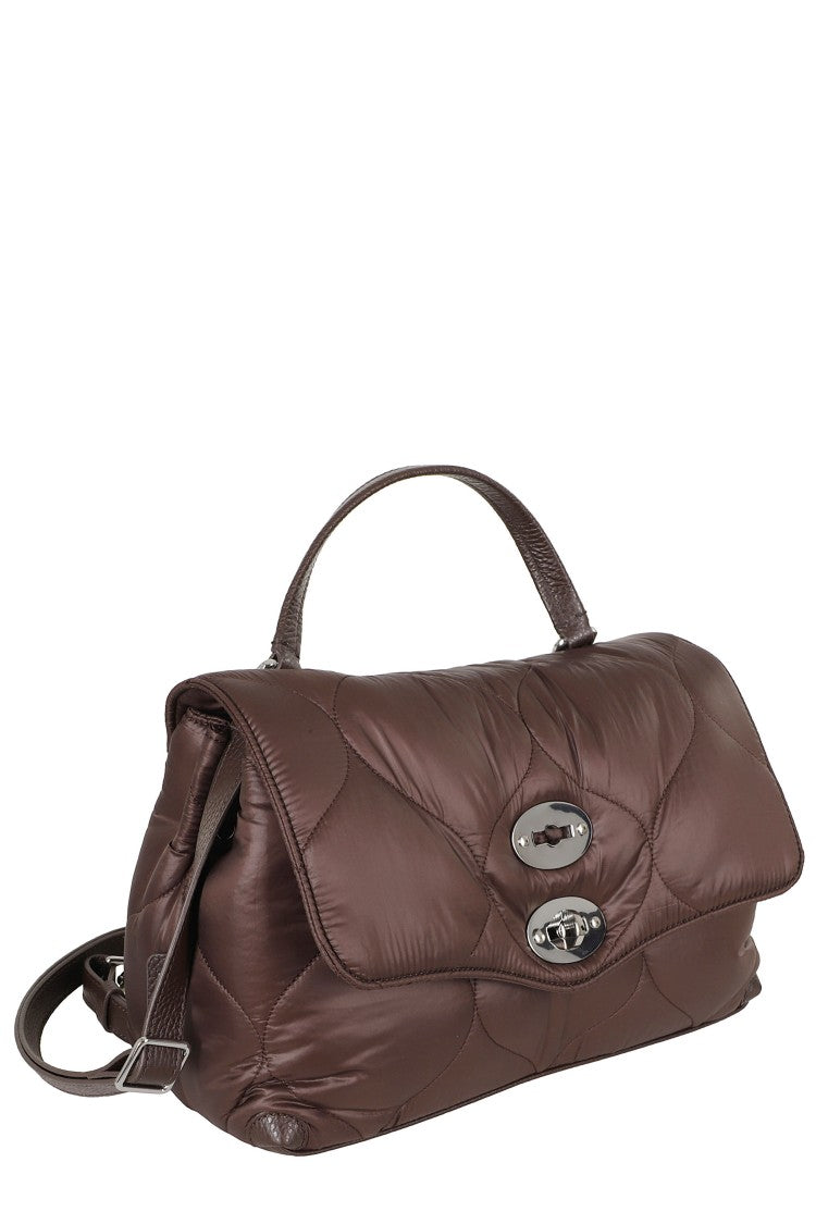 Zanellato Quilted Brown Lunaria Postina Bag With Adjustable Strap