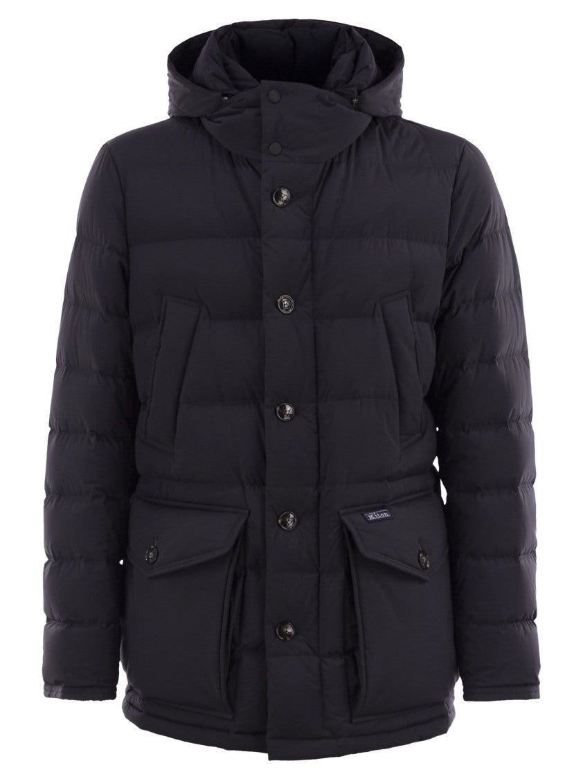 Kiton Long Down Jacket With Hood
