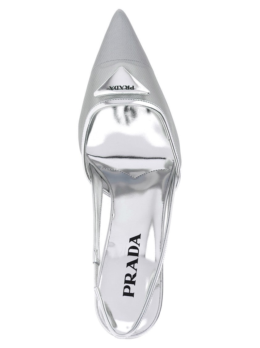 Prada Triangle Logo Slingback