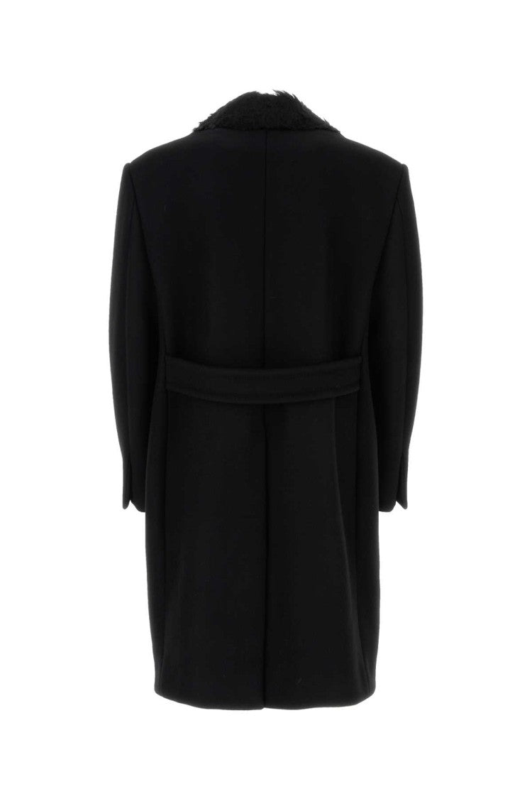 Lanvin Black Wool Blend Coat