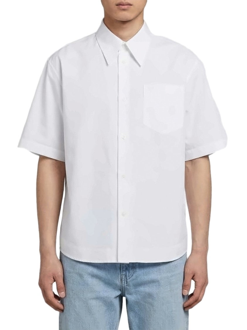 Ami Paris Minimalist White Short-Sleeve Poplin Shirt